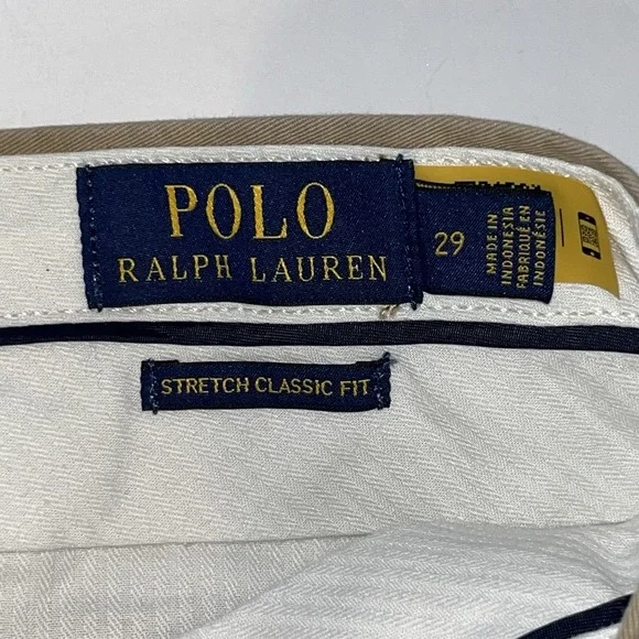 Polo Ralph Lauren Shorts Mens 29 Beige Tan Chino Cotton Twill All Over Pony Logo - Picture 4 of 11